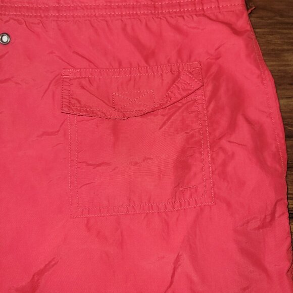 Polo Ralph Lauren Swim Shorts Mens Large Mesh Lined Red Polyester Pockets FLAW - Picture 4 of 16